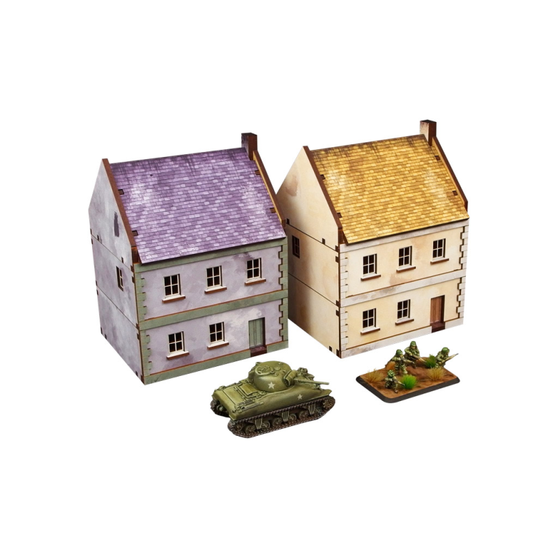 WW2 Normandy Townhouse 3 PREPAINTED 15mm