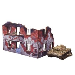 WW2 Ostfront Stalingrad Apartment Block Back (with balcony) (1) (Prepintado) [28mm/1:56]