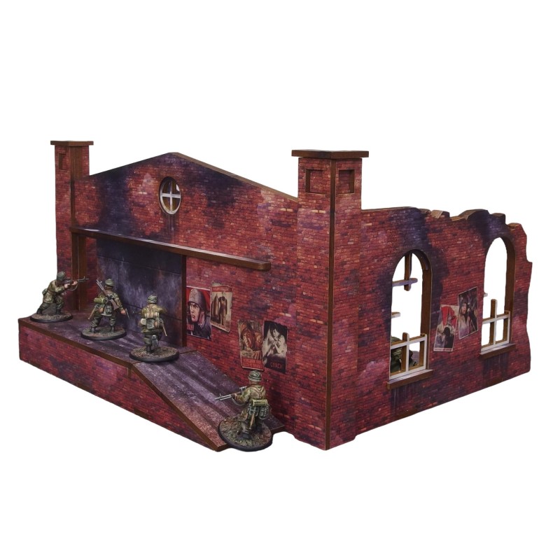 WW2 Ostfront Stalingrad Factory Back (with ramp) (1) (Prepintado) [28mm/1:56]